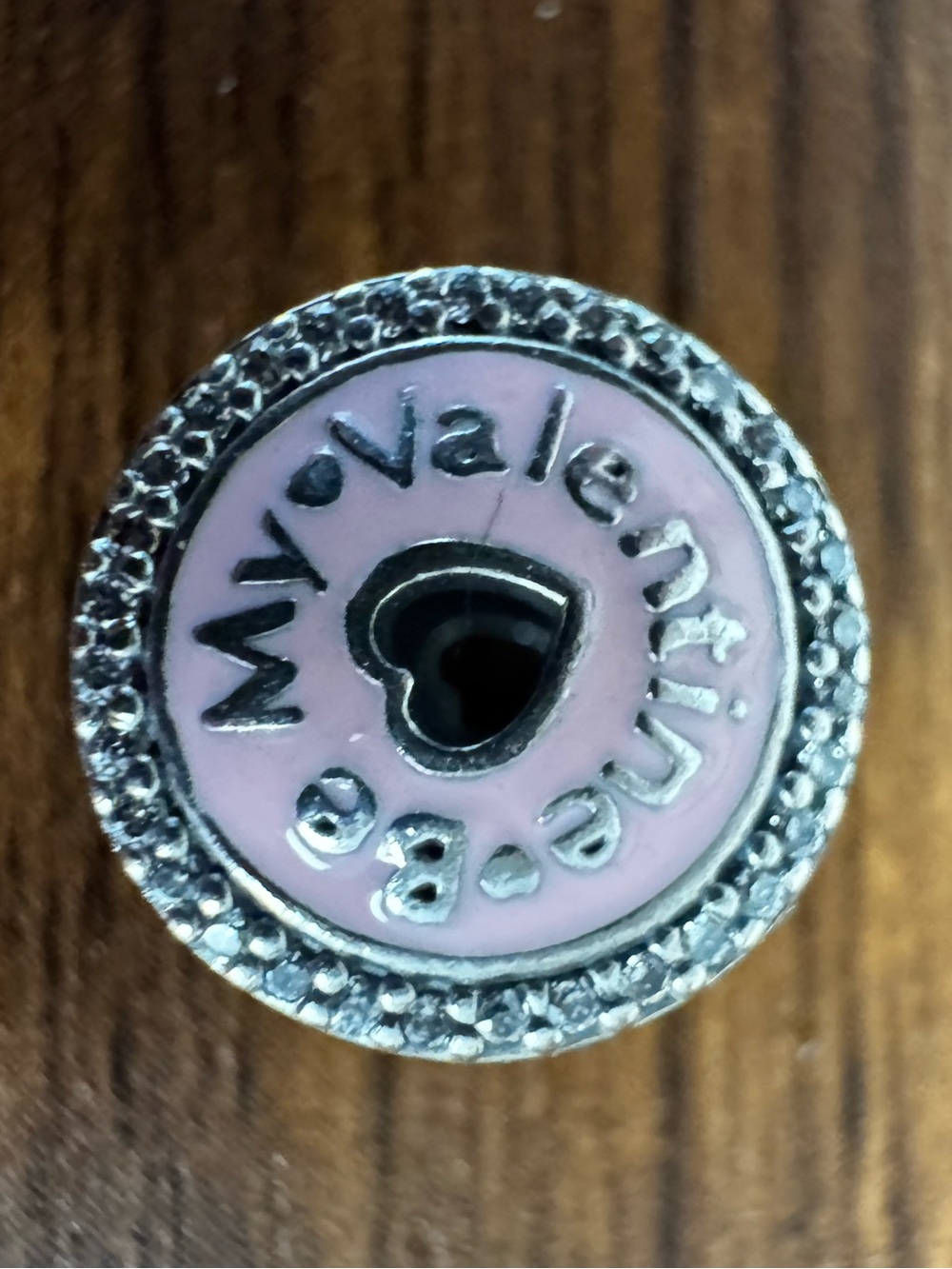 PANDORA Be My Valentine Heart Pink Enamel Sterling Silver Charm